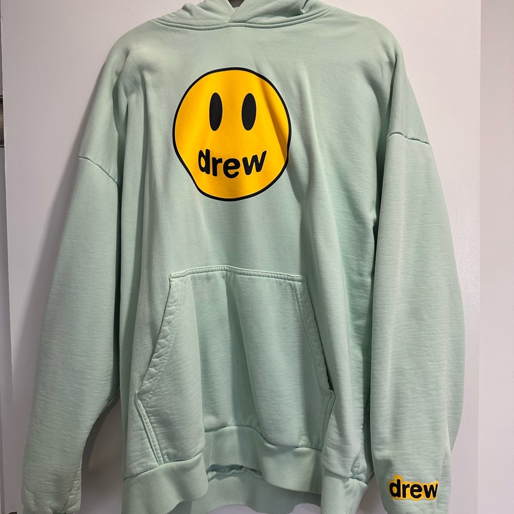 Drew House Mint Hoodie with Yellow Logo